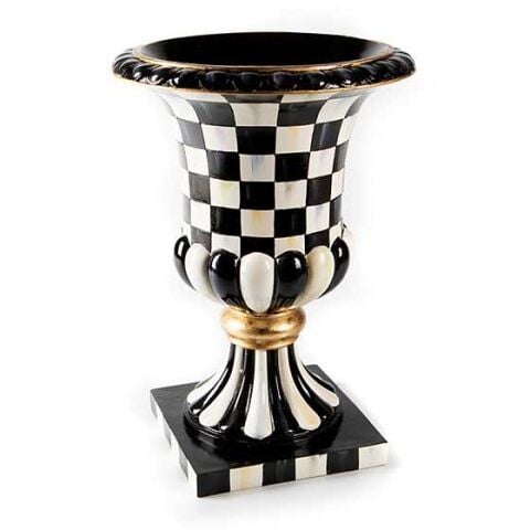 Courtly Check Pedestal Tabletop Urn