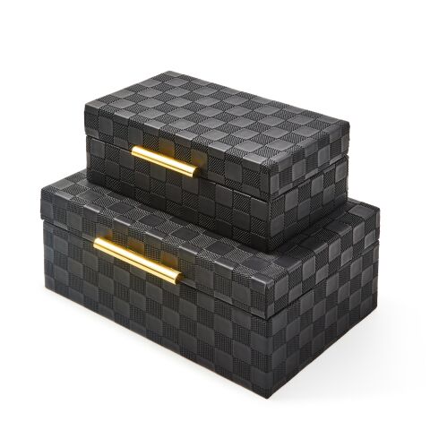 Black Faux Leather Small Box