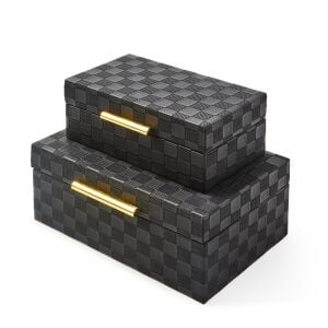 Black Faux Leather Small Box