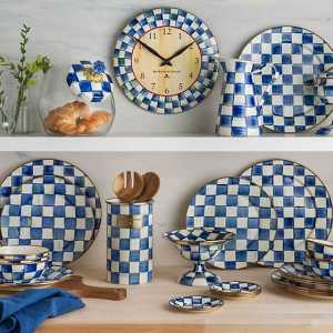 Royal Check Enamel Clock