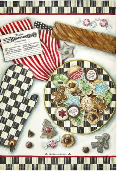 Christmas Cookie Recipe Dish Towel
