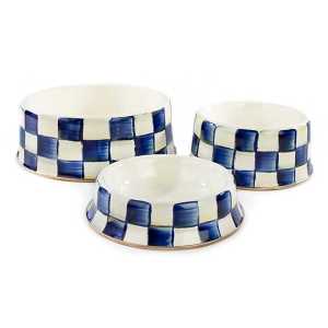 Royal Check Enamel Pet Dish - Medium