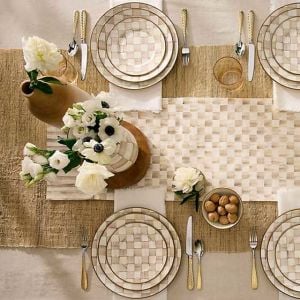 Mocha Check Table Runner