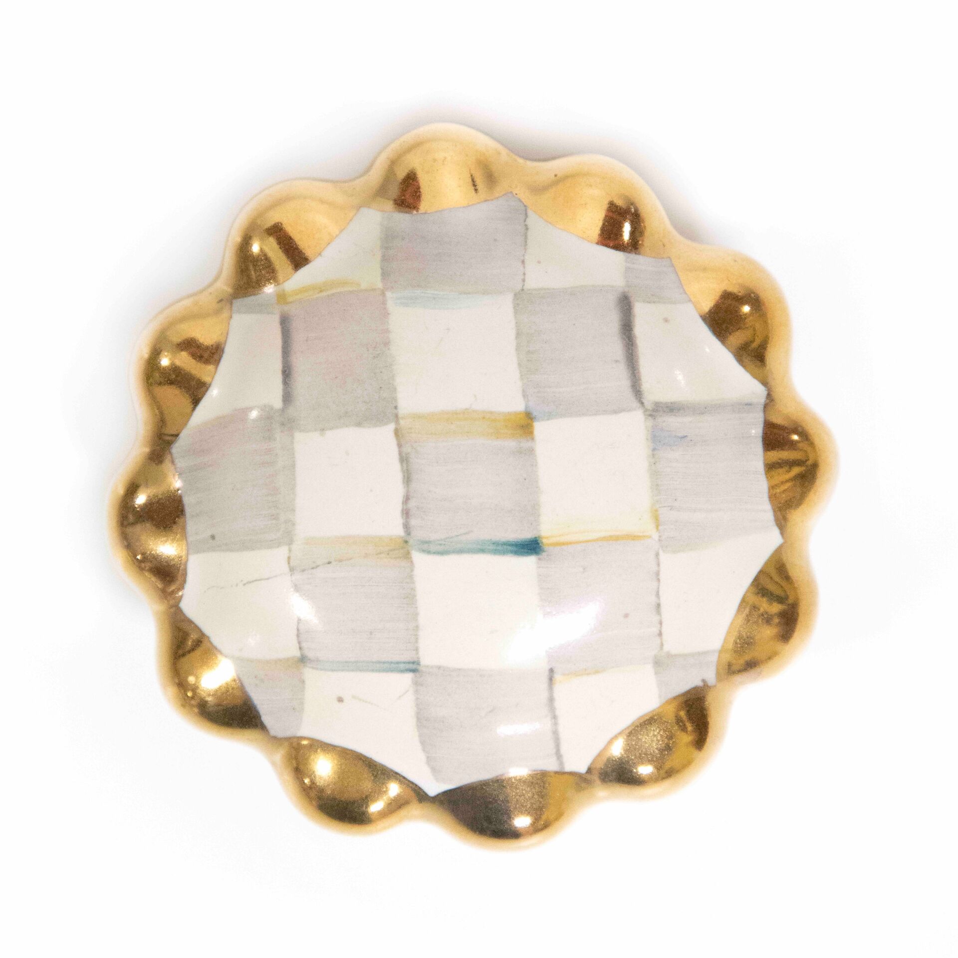 Sterling Check Round Knob