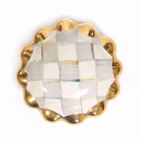 Sterling Check Round Knob