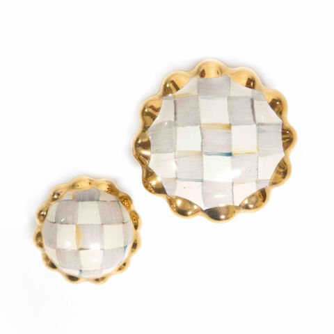 Sterling Check Round Knob