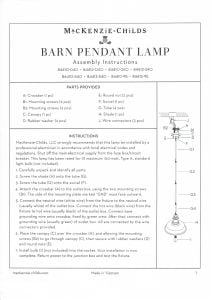 Royal Check 12'' Barn Pendant Lamp - Turkey