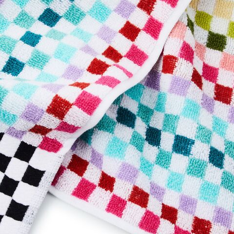 Rainbow Micro Check Hand Towel