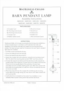 Sterling Check 12'' Barn Pendant Lamp - Turkey