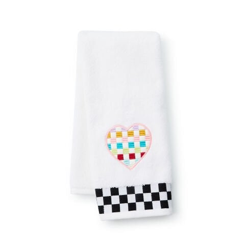 Rainbow Heart Check Hand Towel