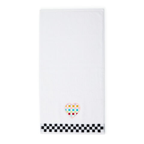 Rainbow Heart Check Hand Towel