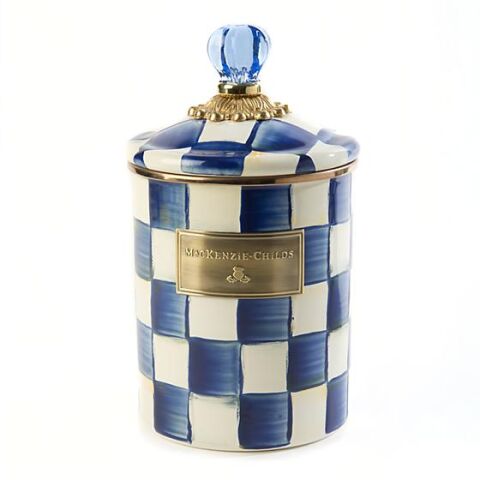 Royal Check Enamel Canister - Medium
