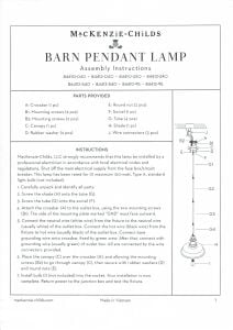 Sterling Check 18'' Barn Pendant Lamp - Turkey