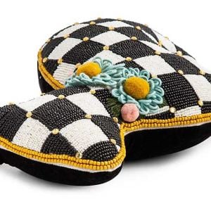 Beaded Bunny Shaped Throw Pillow