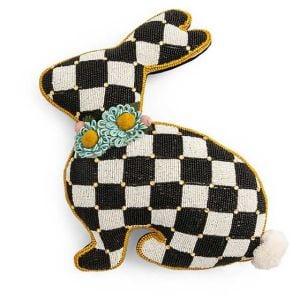Beaded Bunny Shaped Throw Pillow