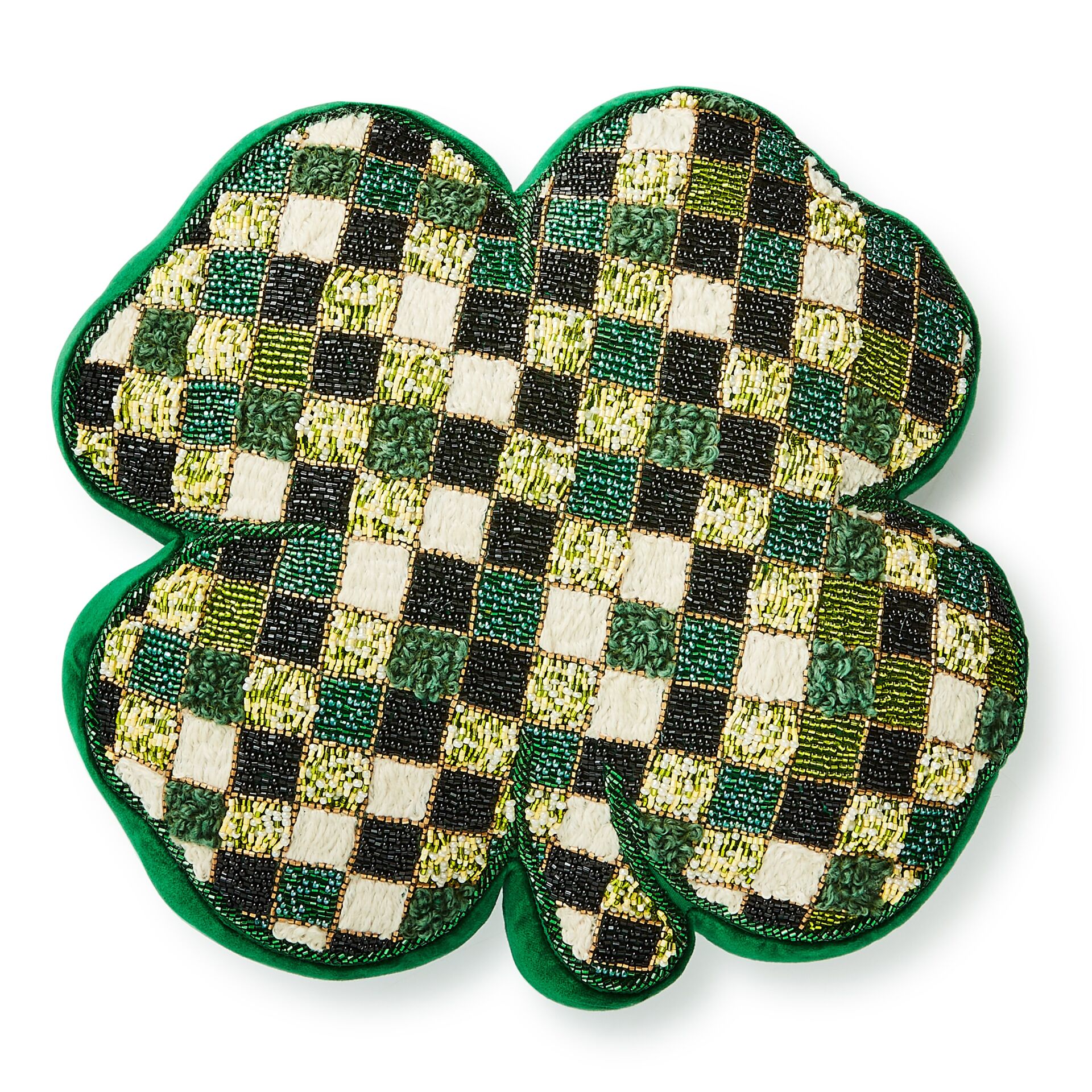 Shaped Lucky Clover Throw Pillow