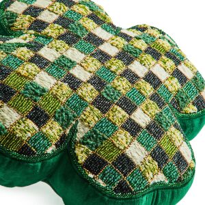 Shaped Lucky Clover Throw Pillow