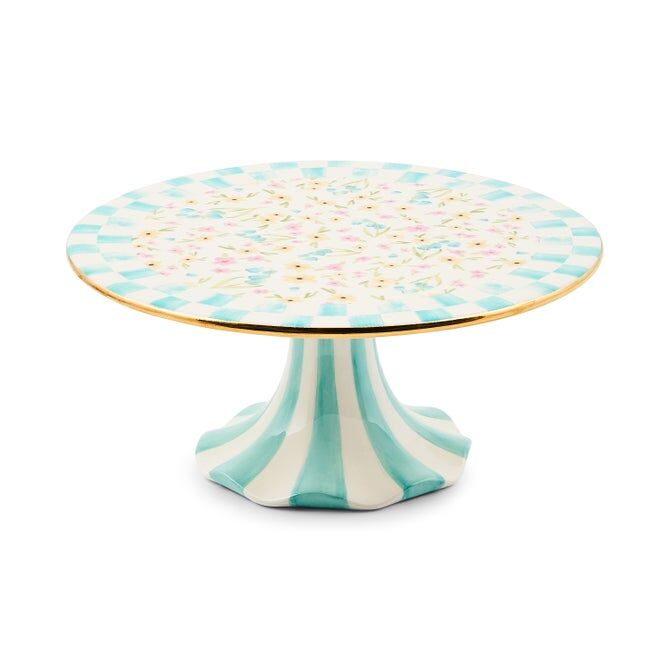Posie Patch Small Ceramic Pedestal Platter