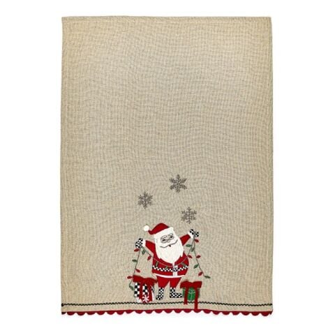 Santa with Tree Lights Embroidered Dish Towels, Set of 2