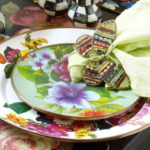 Flower Market Salad/Dessert Plate - Green