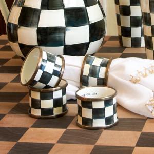 Courtly Check Enamel Napkin Ring