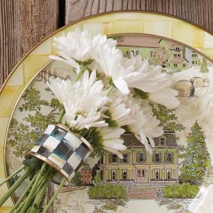 Courtly Check Enamel Napkin Ring