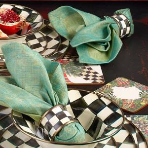 Courtly Check Enamel Napkin Ring