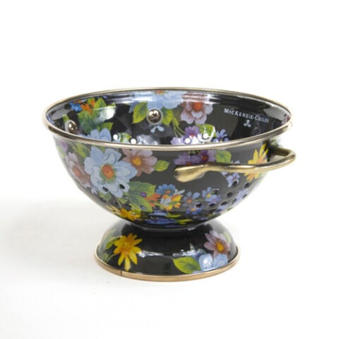 Flower Market Small Colander - Black