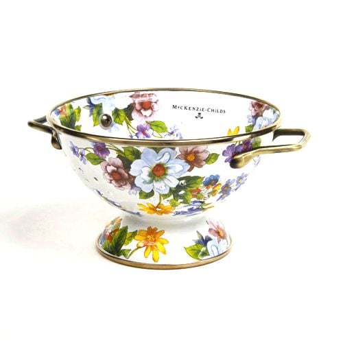 Flower Market Small Colander - White