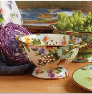 Flower Market Small Colander - White