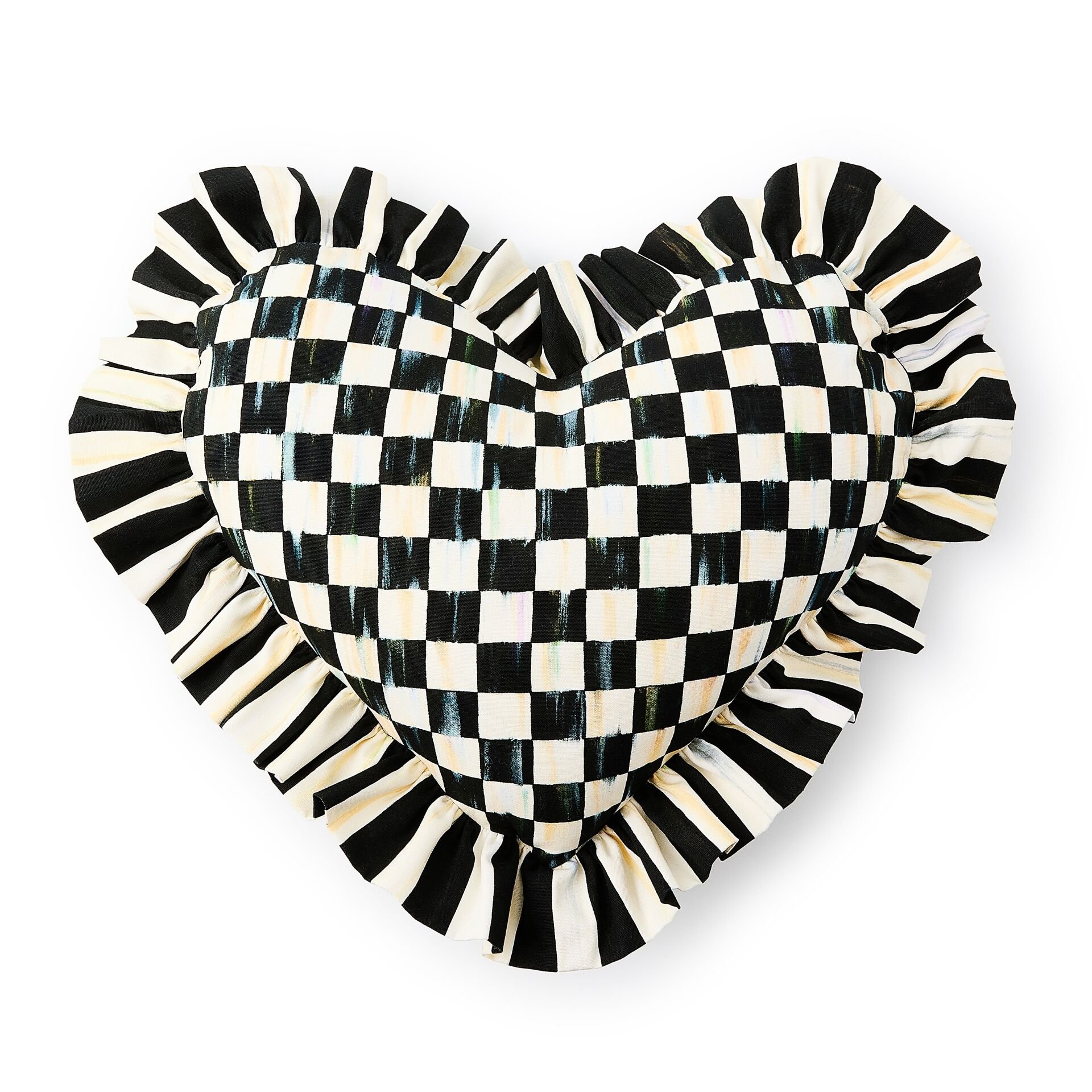 Courtly Heart Throw Pillow with Ruffle