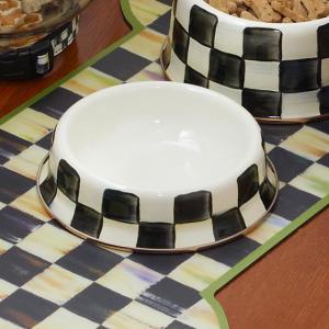 Courtly Check Enamel Cat Dish
