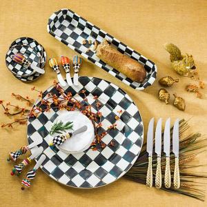 Courtly Check Enamel Appetizer Plates - Set of 4