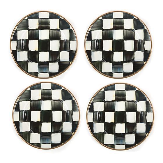 Courtly Check Enamel Appetizer Plates - Set of 4