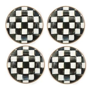 Courtly Check Enamel Appetizer Plates - Set of 4
