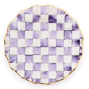 Plum Check Ceramic Fluted Dinner Plate