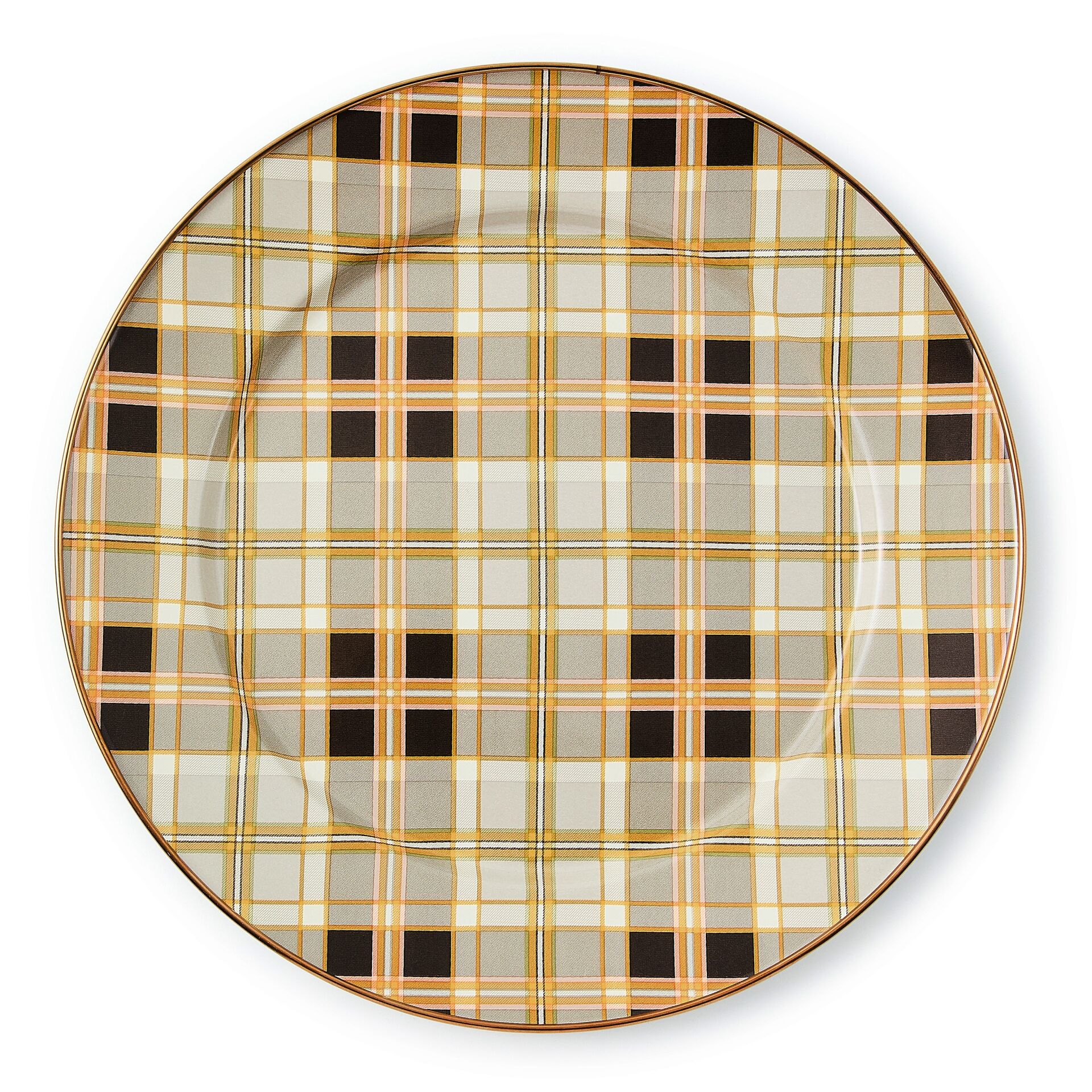 Tartan Mocha Charger Plate