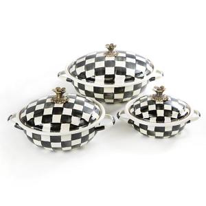 Courtly Check Enamel Casserbole - Large