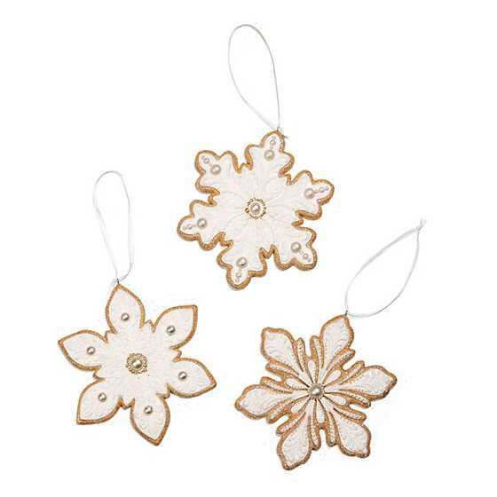 Gingerbread Snowflake Ornaments - Set of 3