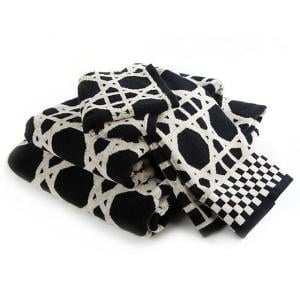 Trellis Bath Sheet - Black