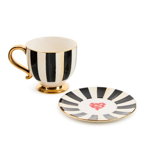 Courtly Stripe Cappuccino Cup