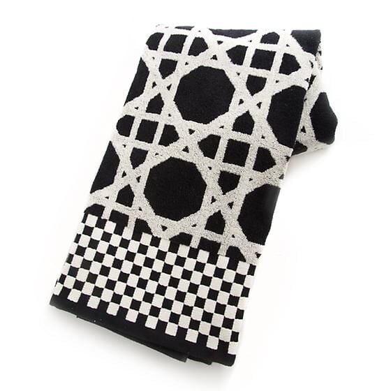 Trellis Bath Towel - Black