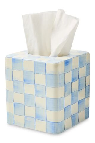 Sky Check Boutique Tissue Box Cover