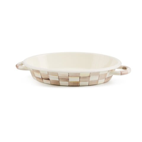 Mocha Check Medium Oval Gratin Dish