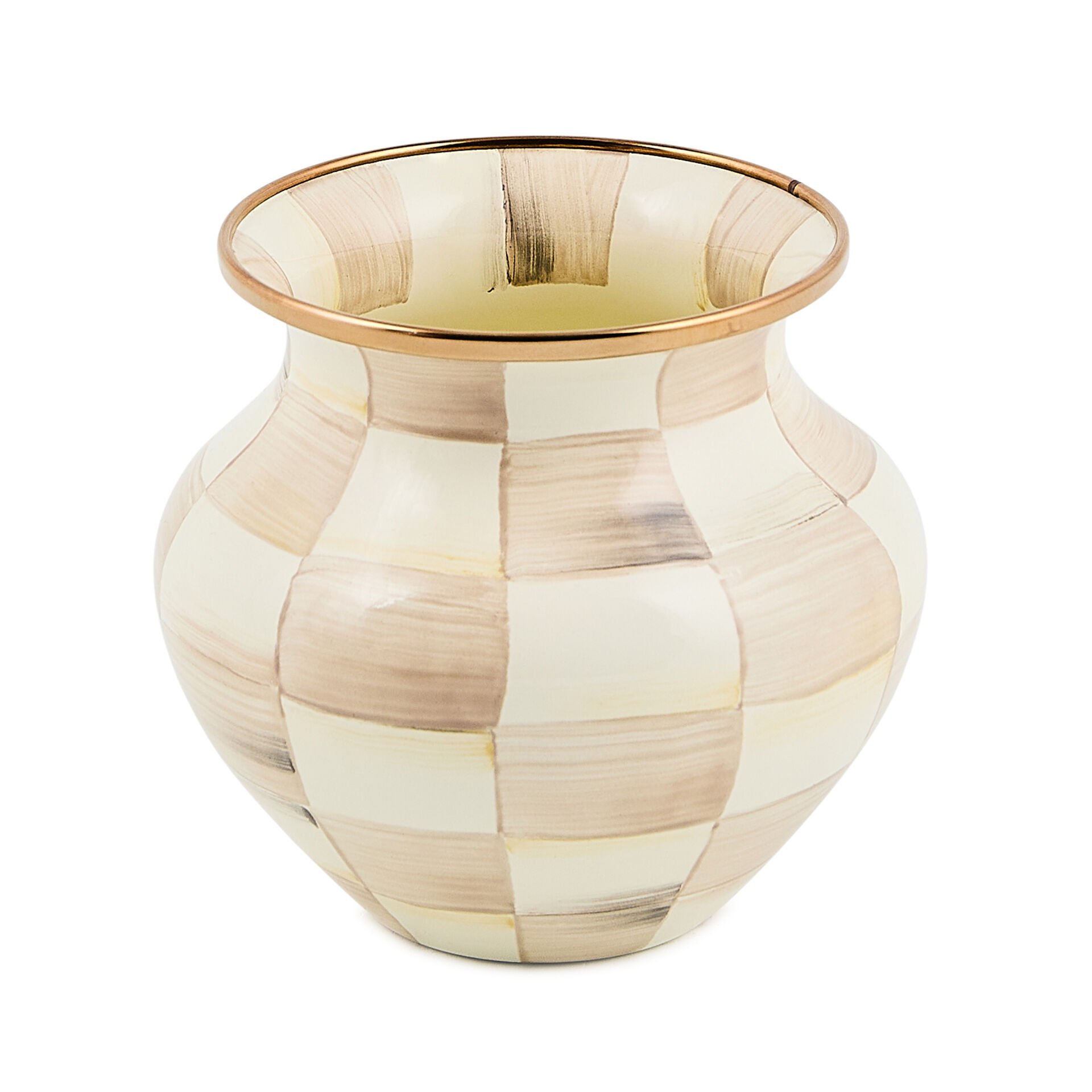 Mocha Check Vase