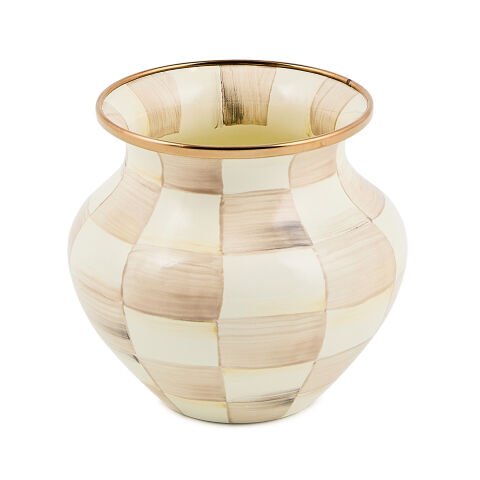 Mocha Check Vase