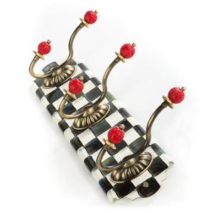 Courtly Check Enamel Triple Wall Hook