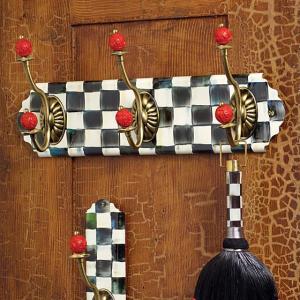 Courtly Check Enamel Triple Wall Hook