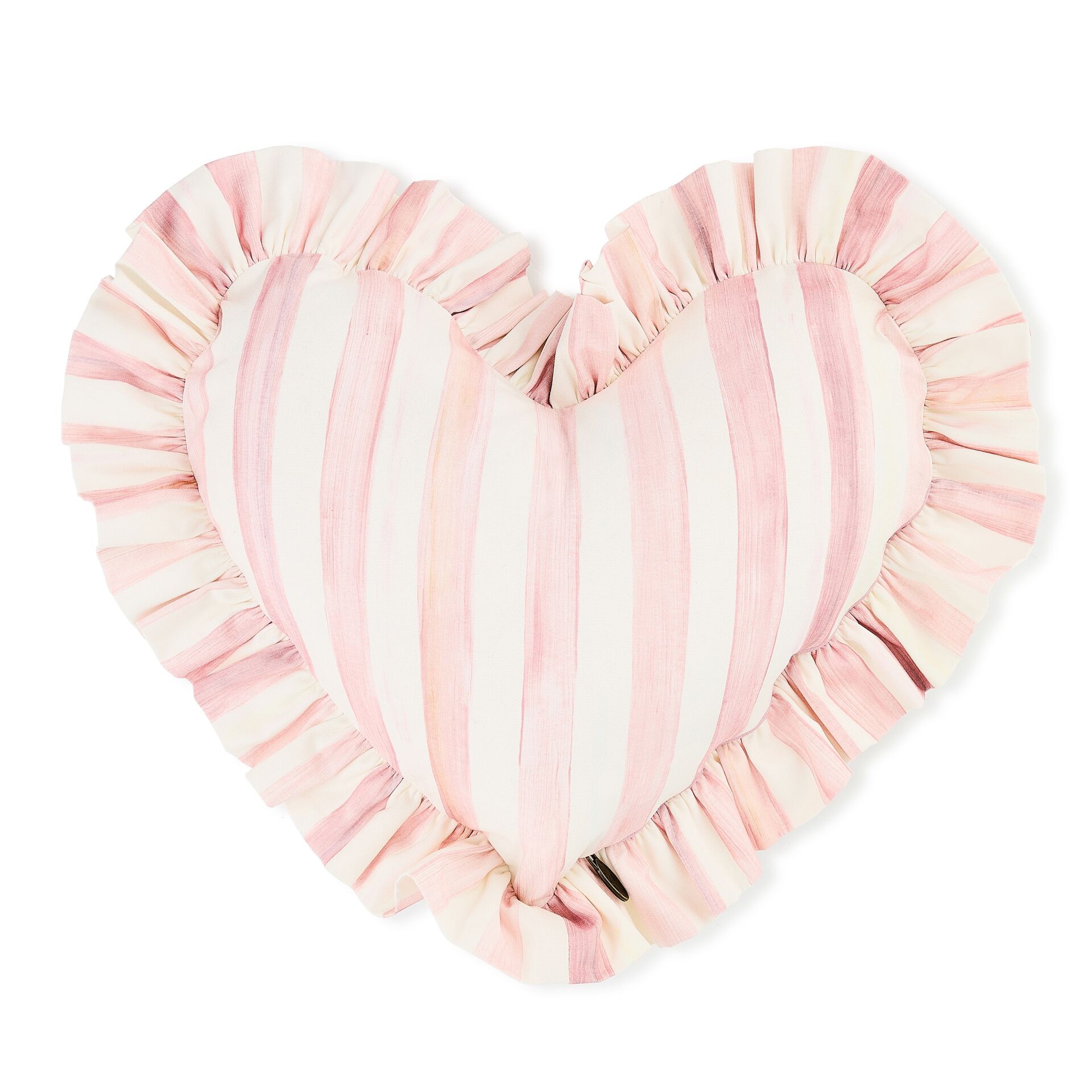 Rosy Heart Throw Pillow with Ruffle