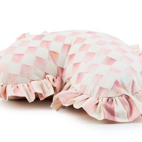 Rosy Heart Throw Pillow with Ruffle